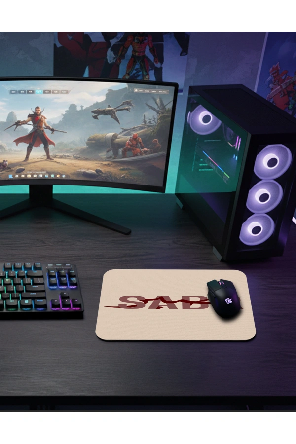 SABR  Gaming  oyuncu Mouse pad Kaydırmaz Kauçuk Dikişli  480X400 Mm