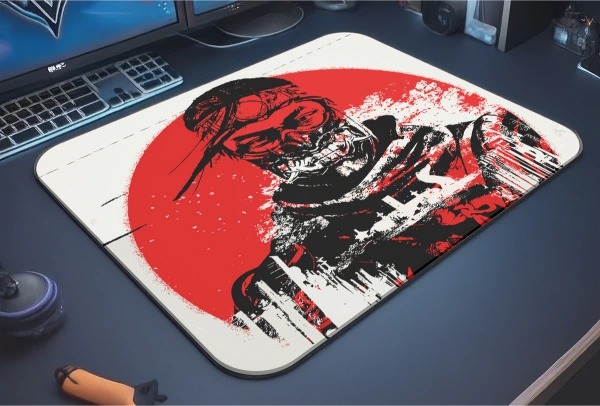 etsy-328 kare48x403 Samurai Warrior Gaming oyuncu Mouse pad Kaydırmaz Kauçuk Dikişli 480X400 Mm