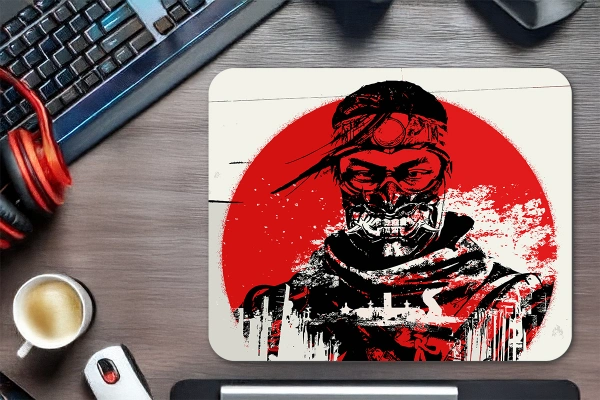 etsy-328 kare48x404 Samurai Warrior Gaming oyuncu Mouse pad Kaydırmaz Kauçuk Dikişli 480X400 Mm