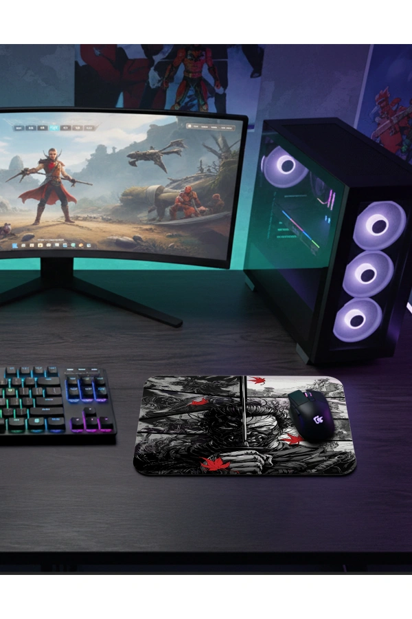 etsy-330 kare48X401 Ronin Warrior Gaming oyuncu Mouse pad Kaydırmaz Kauçuk Dikişli 480X400 Mm
