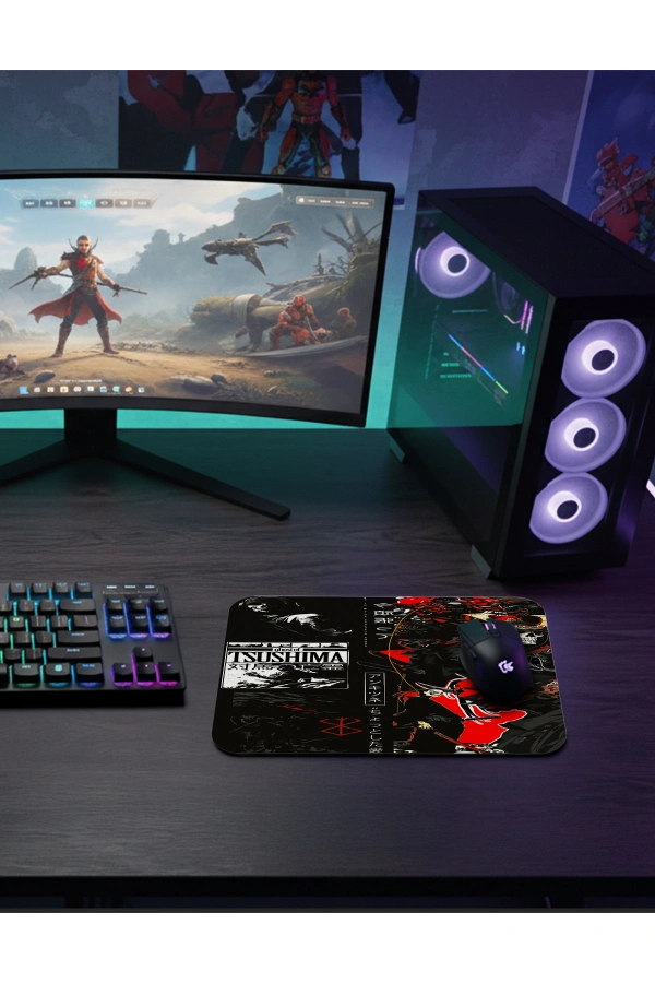 Ghost Samurai Gaming  oyuncu Mouse pad Kaydırmaz Kauçuk Dikişli  480X400 Mm