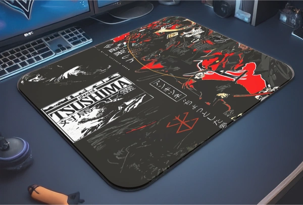 Ghost Samurai Gaming  oyuncu Mouse pad Kaydırmaz Kauçuk Dikişli  480X400 Mm