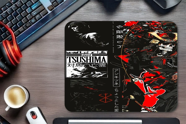 Ghost Samurai Gaming  oyuncu Mouse pad Kaydırmaz Kauçuk Dikişli  480X400 Mm