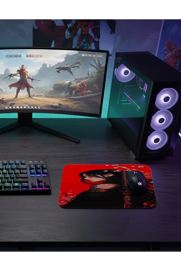 Katana Blossom  Gaming  oyuncu Mouse pad Kaydırmaz Kauçuk Dikişli  480X400 Mm