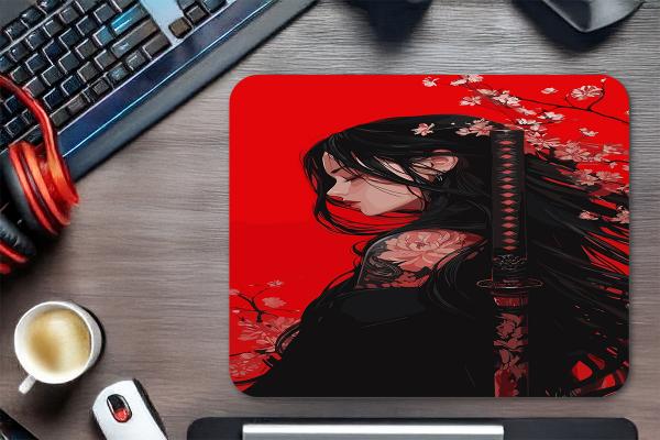 Katana Blossom  Gaming  oyuncu Mouse pad Kaydırmaz Kauçuk Dikişli  480X400 Mm