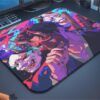 etsy-362 kare3 Neon Oni Gaming oyuncu Mouse pad Kaydırmaz Kauçuk Dikişli 480X400 Mm