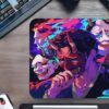 etsy-362 kare4 Neon Oni Gaming oyuncu Mouse pad Kaydırmaz Kauçuk Dikişli 480X400 Mm