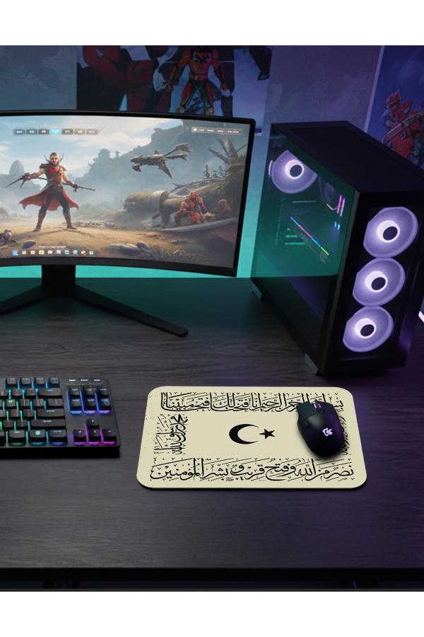 AY YILDIZ  Gaming  oyuncu Mouse pad Kaydırmaz Kauçuk Dikişli   40x30 CM
