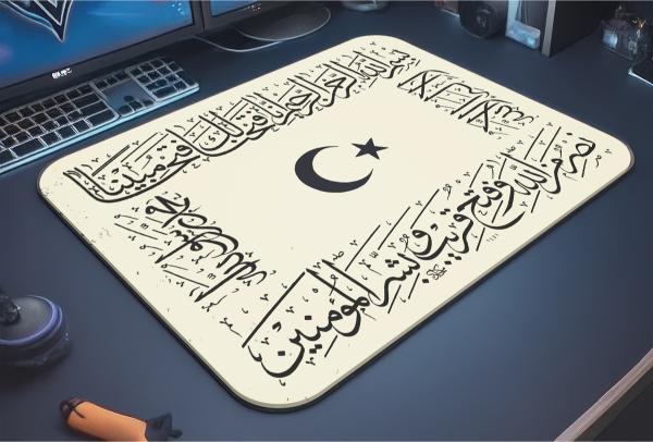 AY YILDIZ  Gaming  oyuncu Mouse pad Kaydırmaz Kauçuk Dikişli   40x30 CM