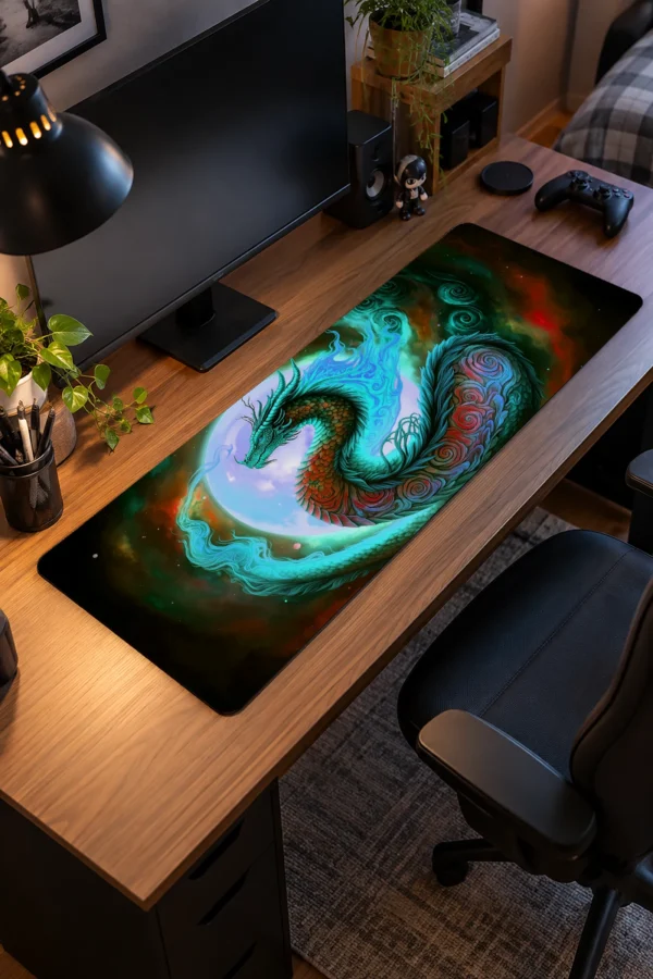 Jade Moon Wyrm Gaming Mousepad