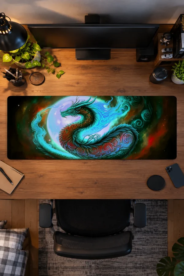 Jade Moon Wyrm Gaming Mousepad
