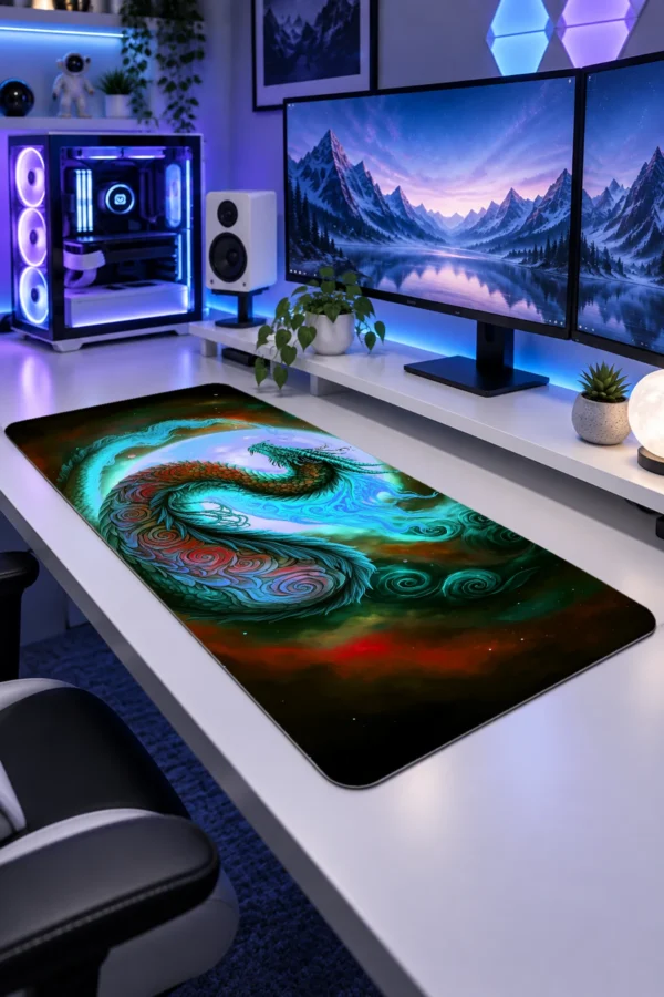 Jade Moon Wyrm Gaming Mousepad
