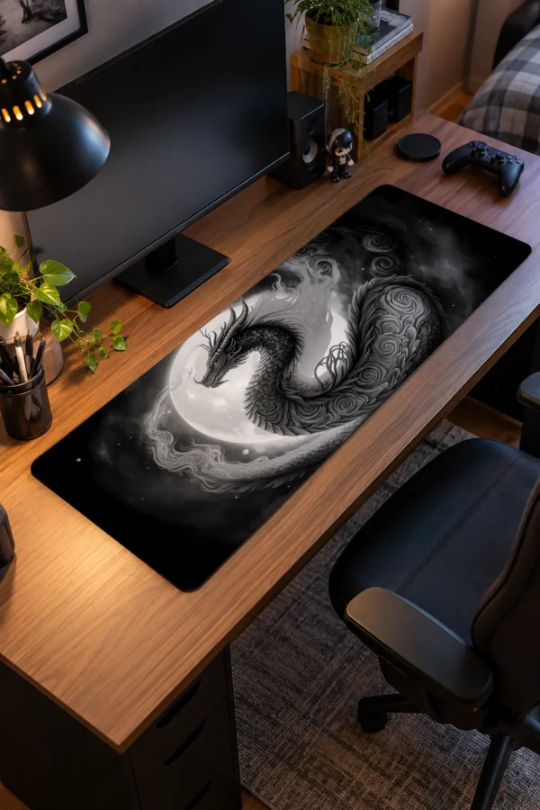 Ashen Moon Wyrm Gaming Mousepad