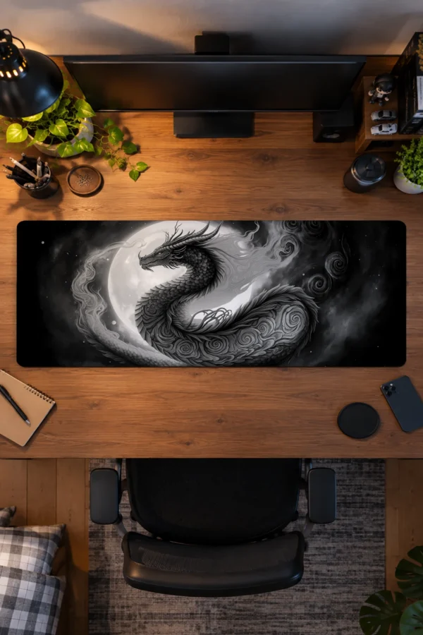 Ashen Moon Wyrm Gaming Mousepad