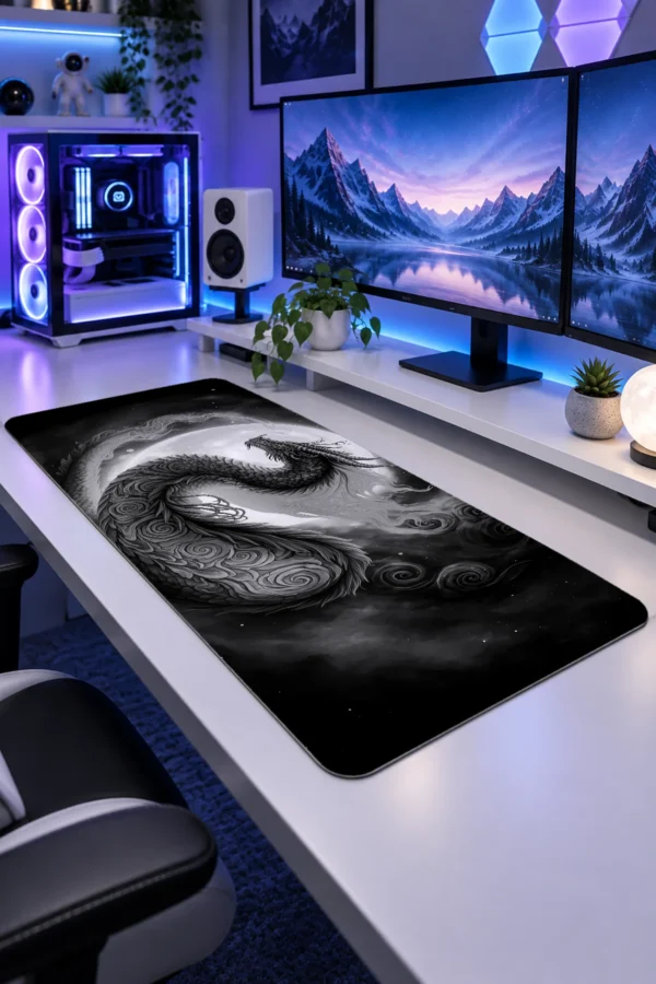 Ashen Moon Wyrm Gaming Mousepad