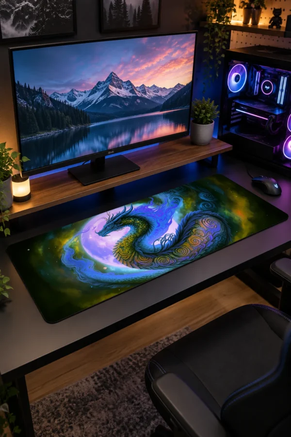 Cobalt Moon Wyrm Gaming Mousepad Cobalt Moon Wyrm Gaming Mousepad