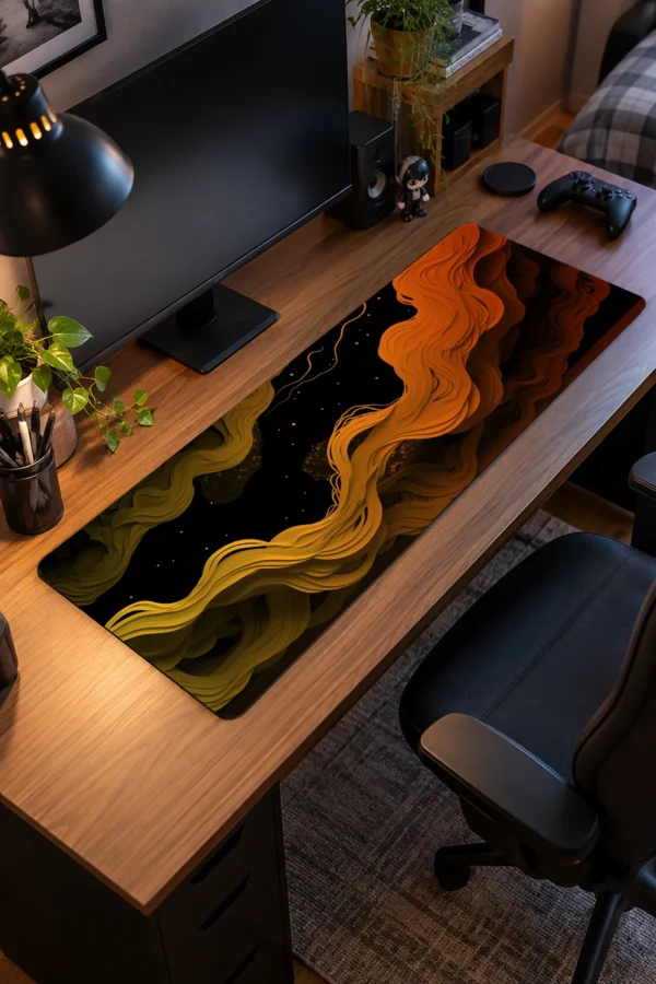 Amber Currents Gaming Mousepad