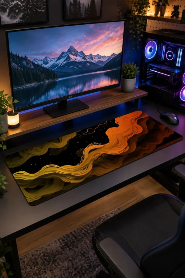 Amber Currents Gaming Mousepad