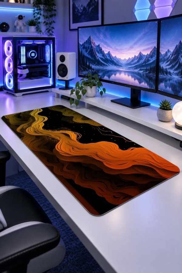 Amber Currents Gaming Mousepad