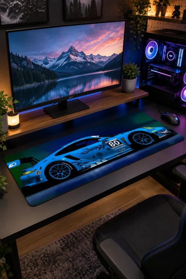 Cobalt Shark Racer Gaming Mousepad