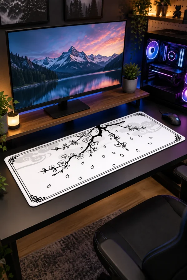 Ink Blossom Branch Gaming Mousepad