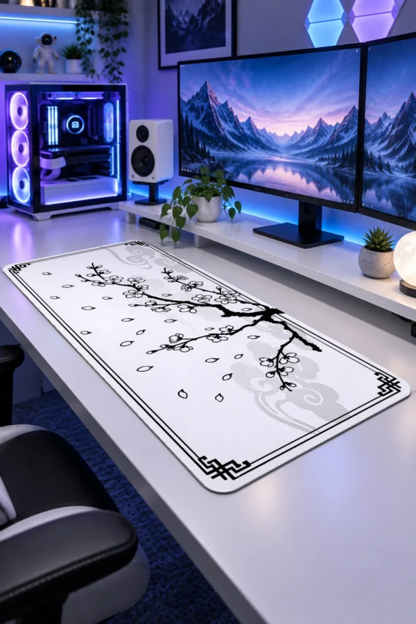 Ink Blossom Branch Gaming Mousepad