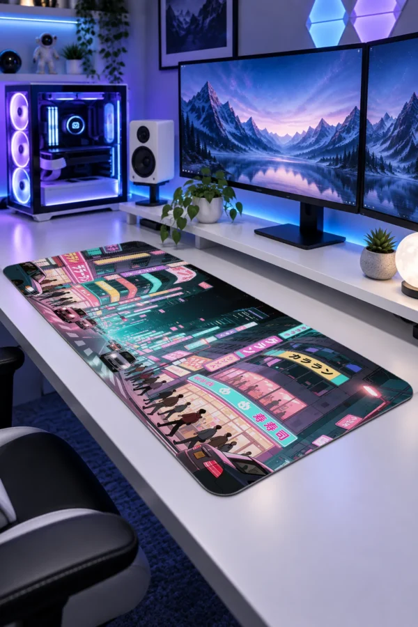 Pastel Neon Avenue Gaming Mousepad