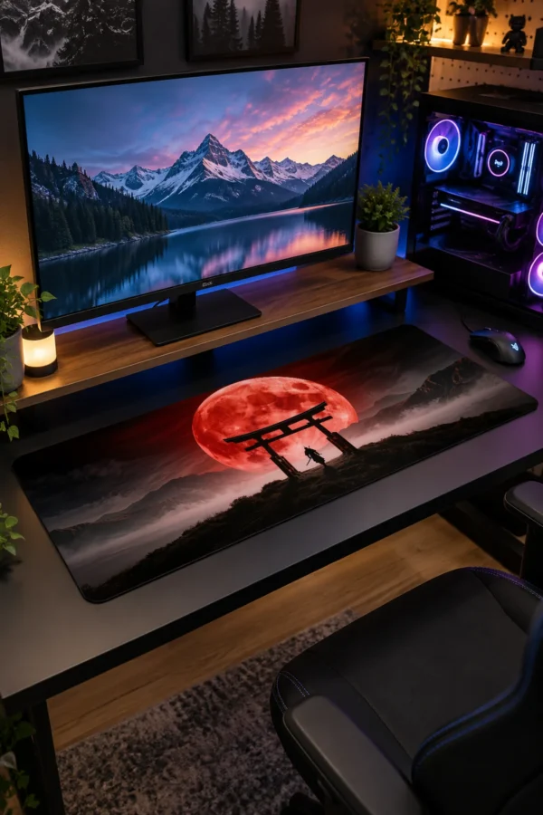 Blood Moon Torii Gaming Mousepad Blood Moon Torii Gaming Mousepad