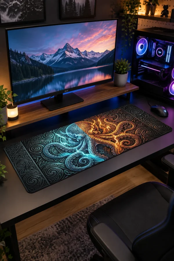 Ember Frost Kraken Gaming Mousepad Ember Frost Kraken Gaming Mousepad