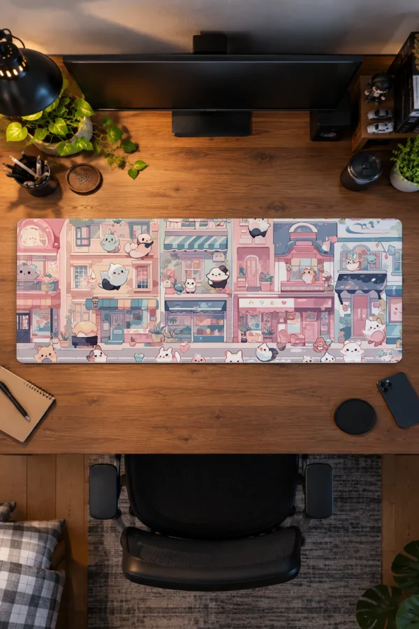 Pastel Kitty Lane Gaming Mousepad