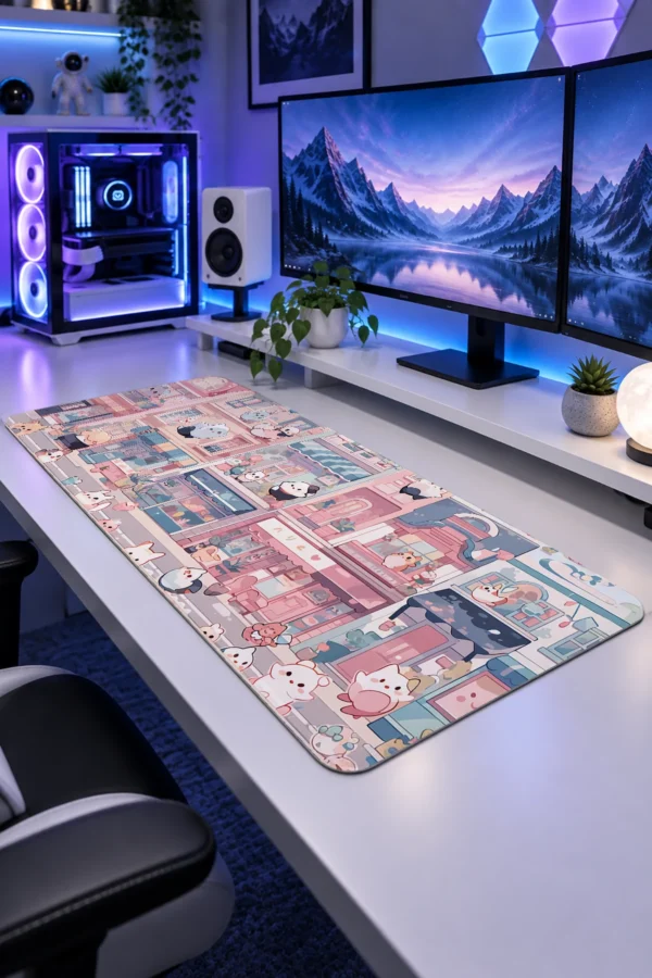 Pastel Kitty Lane Gaming Mousepad