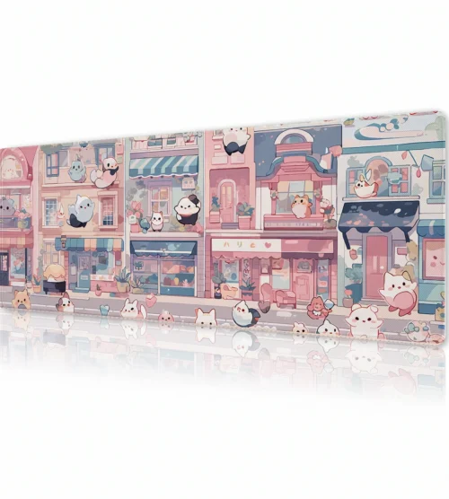 Pastel Kitty Lane Gaming Mousepad Pastel Kitty Lane Gaming Mousepad