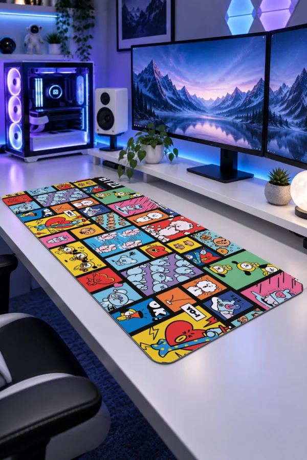 Kawaii Comic Grid Gaming Mousepad Kawaii Comic Grid Gaming Mousepad