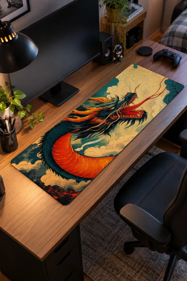 Amber Cloud Wyrm Gaming Mousepad