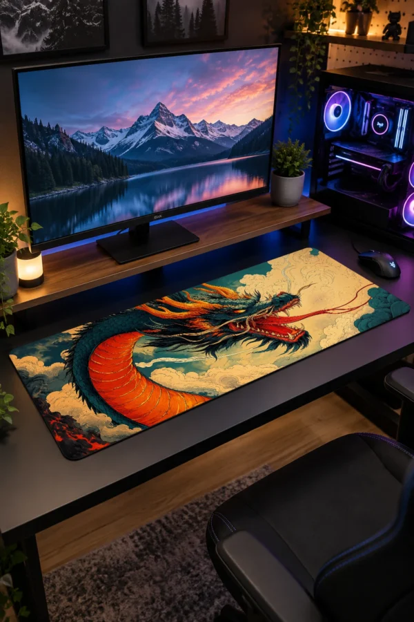 Amber Cloud Wyrm Gaming Mousepad