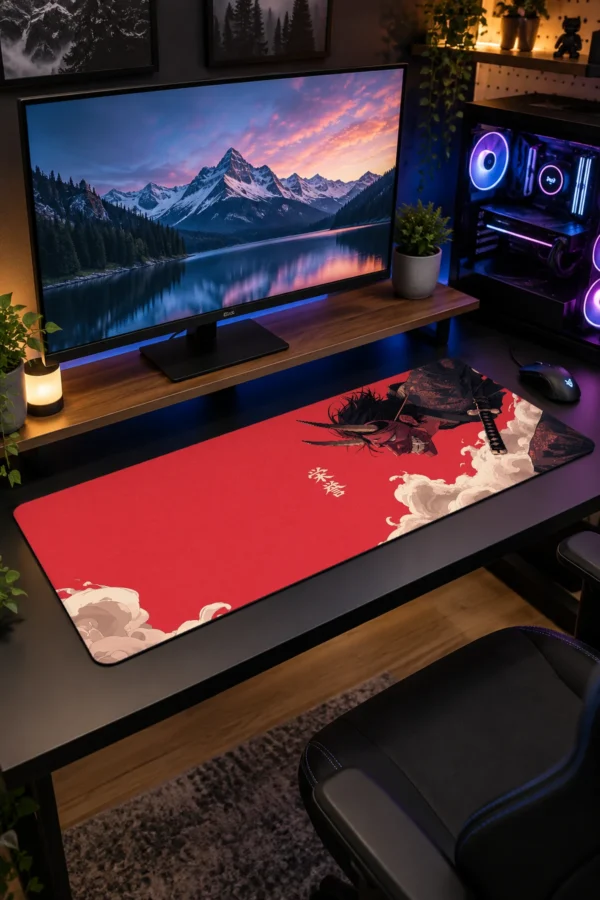 Crimson Oni Leap Gaming Mousepad