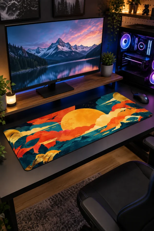 Ember Tide Sunset Gaming Mousepad
