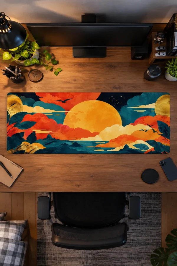 Ember Tide Sunset Gaming Mousepad