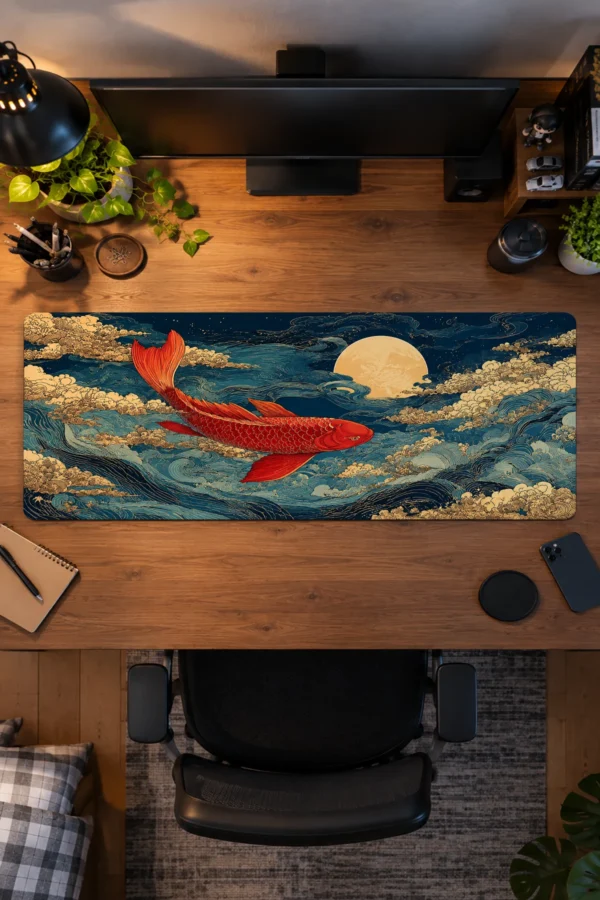 Golden Koi Tide Gaming Mousepad Golden Koi Tide Gaming Mousepad