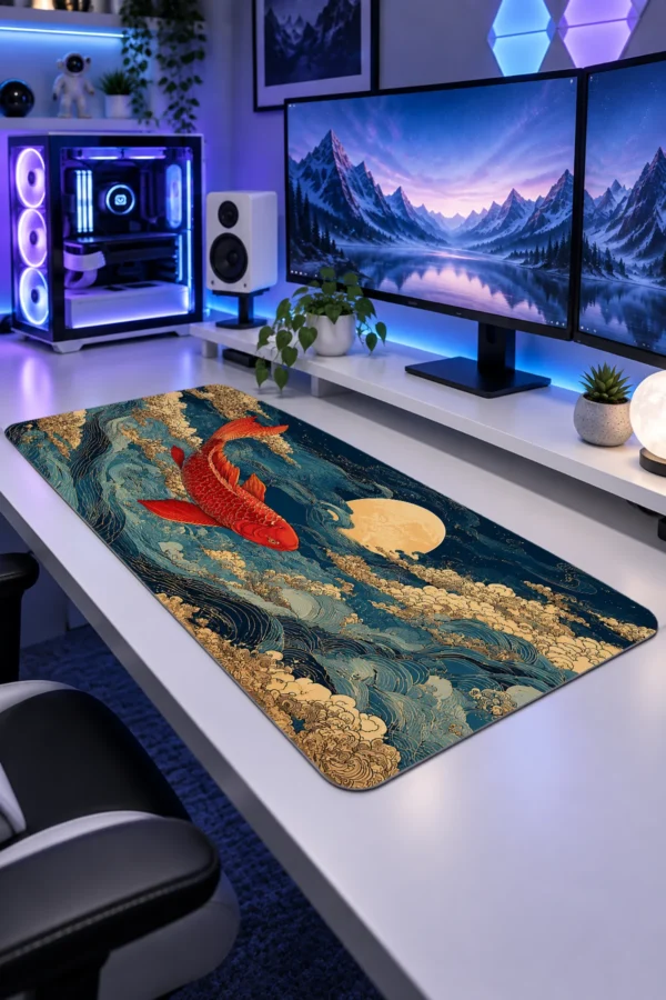 Golden Koi Tide Gaming Mousepad Golden Koi Tide Gaming Mousepad