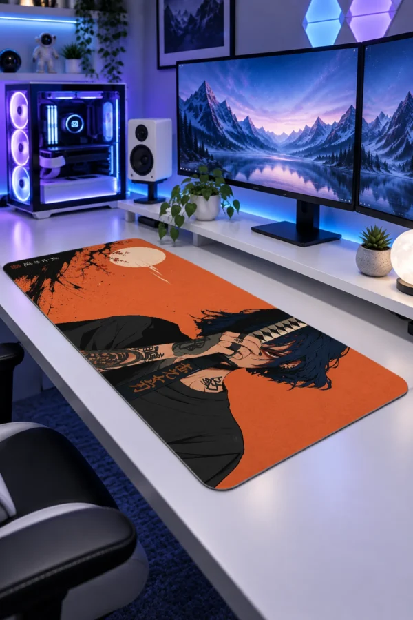 Rust Moon Ronin Gaming Mousepad