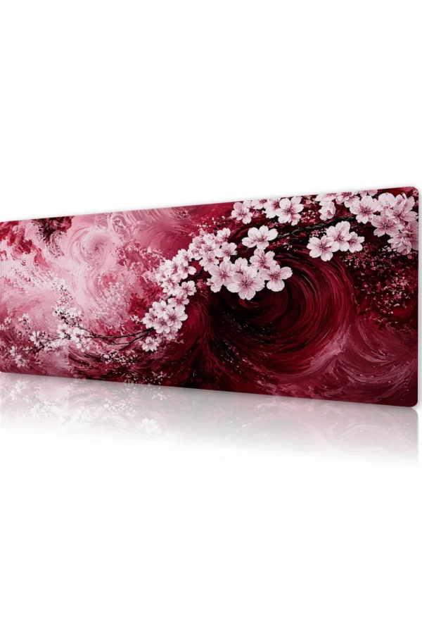 Crimson Blossom Vortex Gaming Mousepad