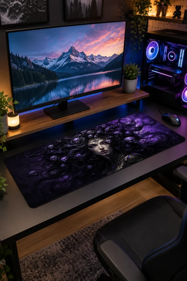 Violet Skull Siren Gaming Mousepad Violet Skull Siren Gaming Mousepad