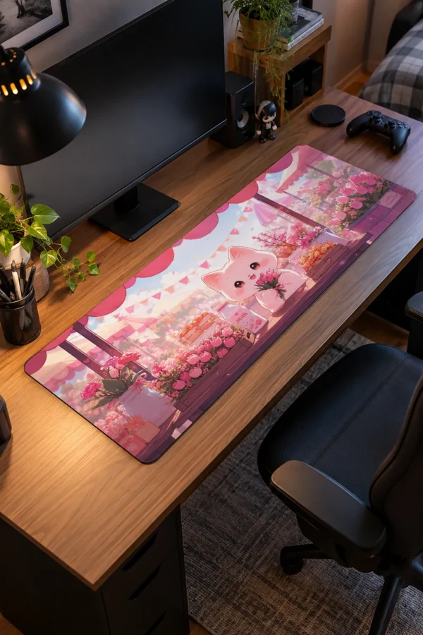Tulip Market Kitty Gaming Mousepad Tulip Market Kitty Gaming Mousepad