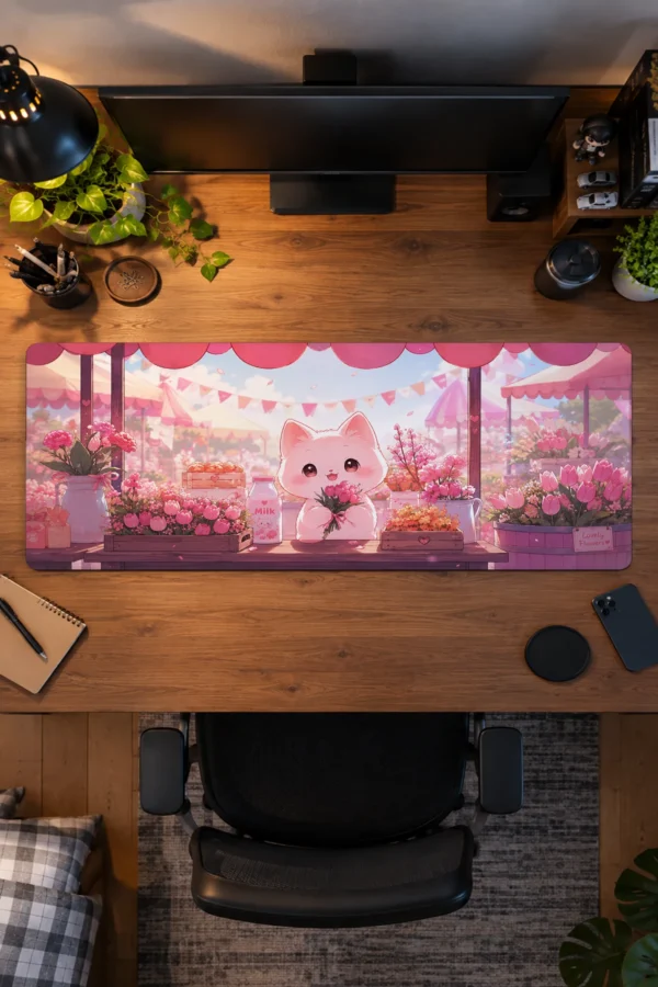 Tulip Market Kitty Gaming Mousepad Tulip Market Kitty Gaming Mousepad