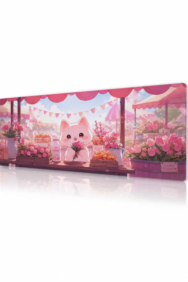Tulip Market Kitty Gaming Mousepad Tulip Market Kitty Gaming Mousepad