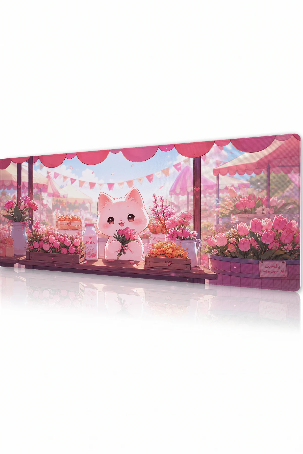 Tulip Market Kitty Gaming Mousepad Tulip Market Kitty Gaming Mousepad