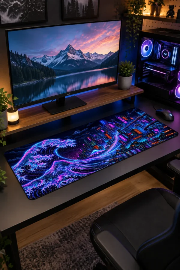 Neon Tide Metropolis Gaming Mousepad Neon Tide Metropolis Gaming Mousepad