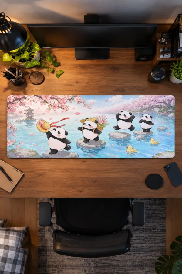 Panda Blossom Stream Gaming Mousepad Panda Blossom Stream Gaming Mousepad