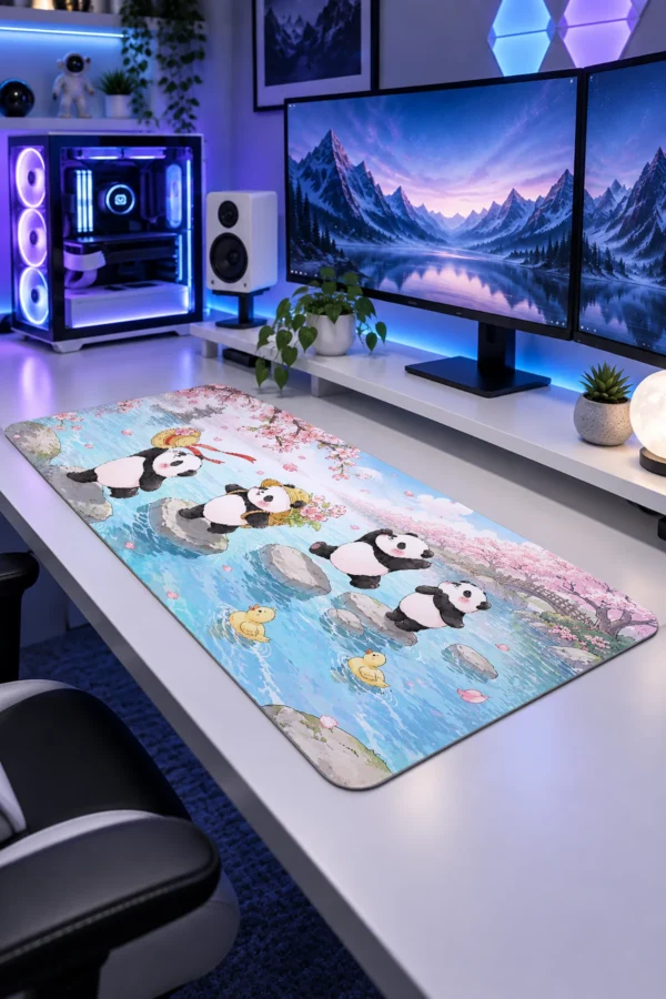 Panda Blossom Stream Gaming Mousepad Panda Blossom Stream Gaming Mousepad